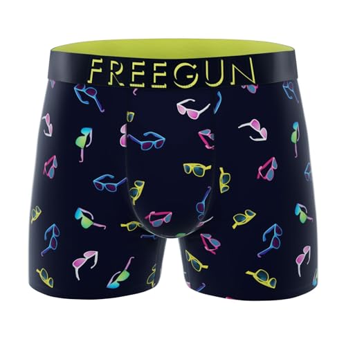FREEGUN Boxer Homme Lunettes Soleil | Boxer Ceinture Élastique et Microfibre Cadeau Original Taille M