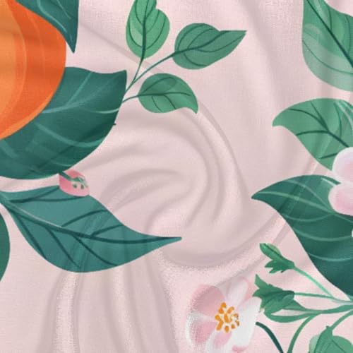 KOBLEN Fruits Peach Flowers Women's Fashion Scarf - 23.6“ x 23.6” Women's Square Silk Scarf, Lightweight Polyester Headband, Hair Towel, Neck Towel for Elegant Style3