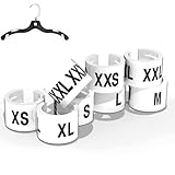 Discount Sizing White Hanger Sizer Garment Markers (Sizes: XXS-XXXL) White Size Clips - Various Quantities Available (800)