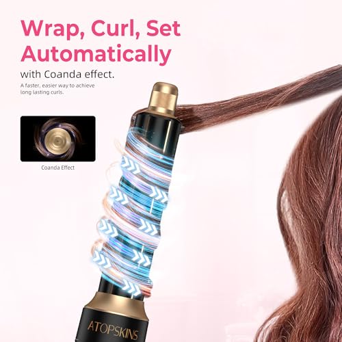 Hairstyler Airstyler 6 In 1 Atopskins Asciugacapelli 6 In 1, Set Di Spazzole Per Asciugacapelli, 1000 W Arricciacapelli Con Aria, 3 Regolazioni Della Temp, Spazzole Per Lo Styling, Regali Set Per Donn