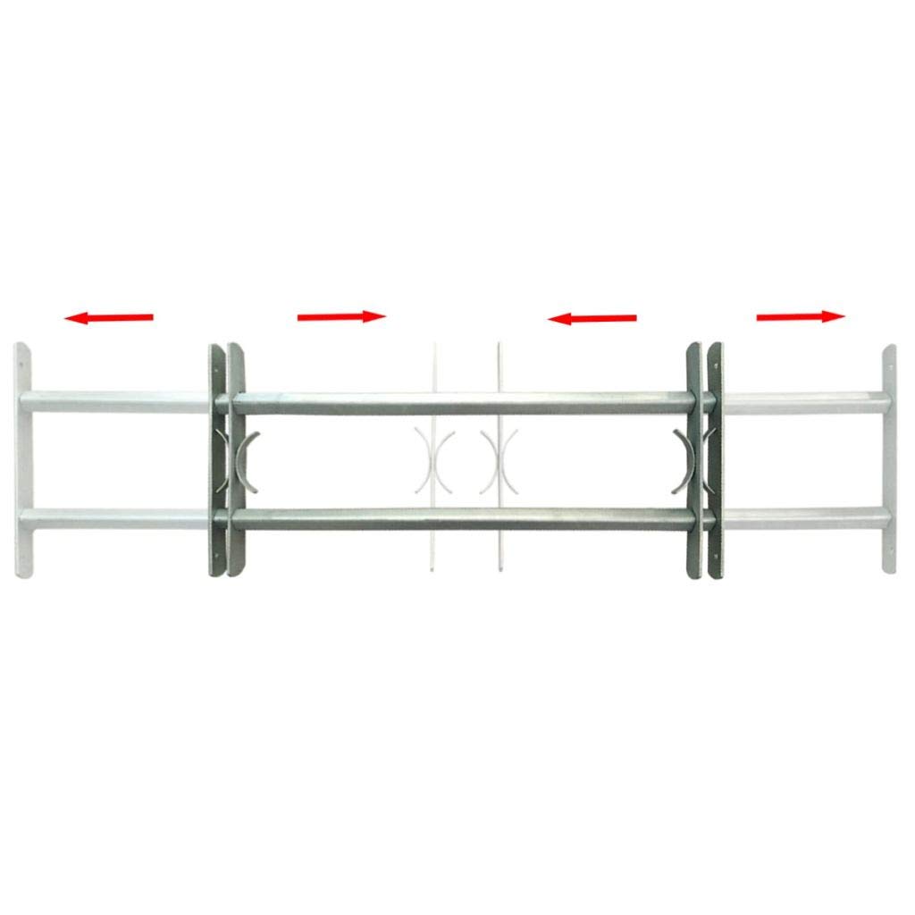 Tidyard Grille de Défense Ajustable à 2 Traverses pour Fenêtre - en Acier Galvanisé - Robuste et Durable - 1000-1500 mm