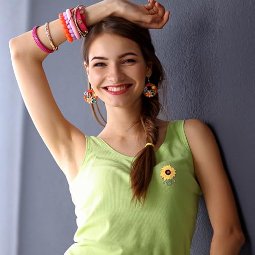 Ceenna 100 Pcs Flowers Pin Bulk Floral Enamel Pins for Backpacks Cute Cartoon Spring Wildflower Rose Sunflower Tulip Lily Hydrangeas Plants Lapel Brooch Set for Women Hat Clothes Bag Decoration Gifts3