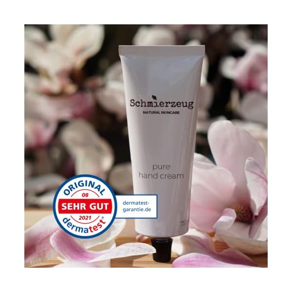 SCHMIERZEUG Hand Cream, Clean Beauty mit Sheabutter, Panthenol & Allantoin, wirklich effektiv bei trockener Haut, zieht schnell ein, Handcreme unterstützt bei Neurodermitis, parfümfrei, 75ml – Bild 3