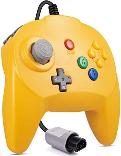 KIWITATA Retro N64 Controller, Mini Wired N64 Game Upgraded Joystick Gamepad Controller for N64 Video Console System Yellow