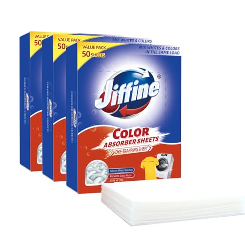 Jiffine MIGHT SHEETS - Detergente para ropa y hojas absorbentes de color, sin fragancia, ecológicas, biodegradables, adecuadas para pieles sensibles (3, rojo)