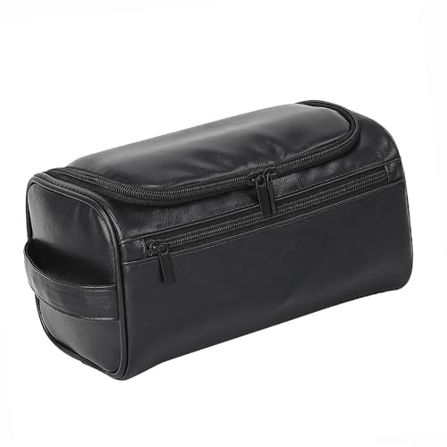 Fyriswho Beauty Case Uomo, Beauty Case uomo da viaggio, Borsa da Toilette da Viaggio Borsa da Toilette per Uomo Con Gancio Impermeabile Da Bagno Portatile Organizer da Viaggio Wash Bag (Nero)