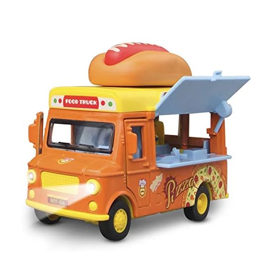 Alloy Toy Cars,Creative Decorative Models of Car Food Trucks with Sound and Light, for Children Girls and Boys (Orange)