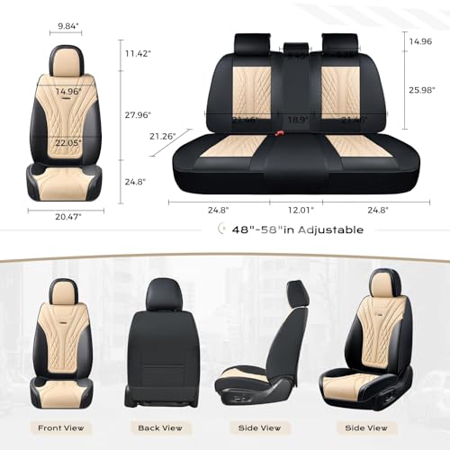 Image of Coverado Car Seat Covers, Car Seat Covers Front Seats, 2-Pack Front Seat Cover, Nappa Leather Waterproof Seat Covers, Car Seat Protectors, Automotive Seat Covers Universal Fit for Most Vehicles