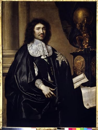 Portrait de Jean Baptiste Colbert peinture sur toile 60x90cm pour décoration murale