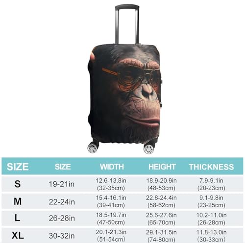 A Smoking Gorilla Funny Luggage Cover Suitcase Protector Washable Travel Baggage Covers Fit 19-32 Inch2