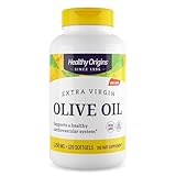Healthy Origins Extra Virgin Olive Oil 1,250 mg (Made with Organic Extra Virgin Olive Oil, Non-GMO, Gluten Free, Cardiovascular Support), 120 Softgels
