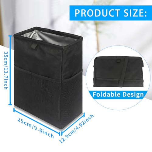 Image of Homelove Hanging Car Trash Can with 4 Storage Pockets, Waterproof Leakproof Oxford Auto Garbage Bag, Adjustable Garbage Bag, Foldable Car Trash Bin Fit for Truck, SUV, Home, Office