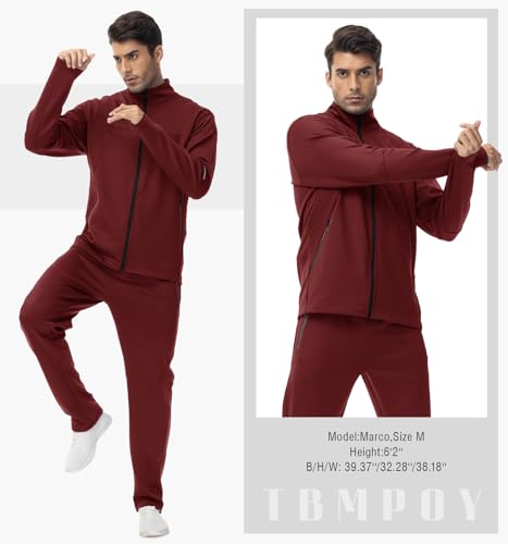 Image of TBMPOY Men's Tracksuits Sweatsuits for Men Sweat Track Suits 2 Piece Casual Athletic Jogging Outfits Full Zip Sets