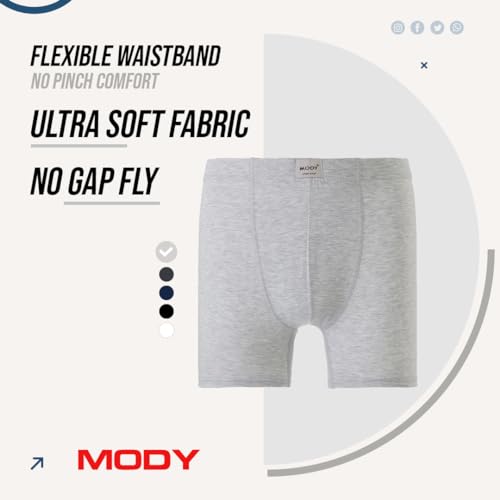 Mody Men's Boxer Briefs Underwear 4-Pack, Men's Cotton Boxer Brief, Soft Boxers for Men, Breathable Boxer Briefs2