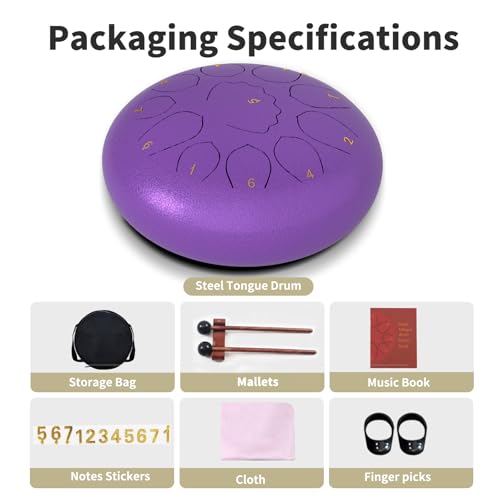 Waterproof 6 Inch 8 Note Rain Drum for Garden Instruments, Outdoor Music Bag Included