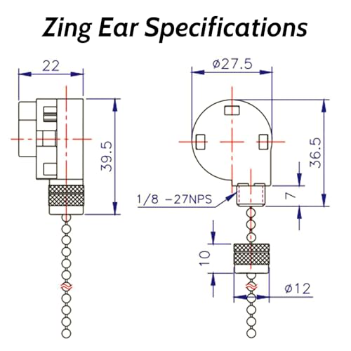 Image of Zing Ear ZE-268S1 Pull Chain Switch 3 Speed 4 Wire 125V 6A 250V 3A Repair Kits Replacement Rotary Control Fit for Ceiling Fans Antique Wall Lights Cabinet Lamps 2PCS