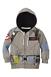 Wolyzz Ghoul Hunter Ghostbusters Hoodie Streetwear Kapuzenpullover Grau Kostüm Karneval Halloween Kind Cosplay Unisex (X-Small, Grau)