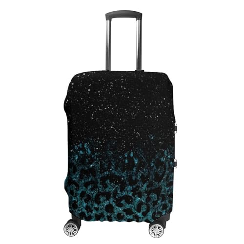 Green Glitter Leopard Print Luggage Cover Travel Suitcase Cover Luggage Protector 22-24 Inch