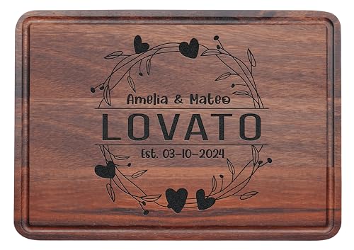 Personalized Handmade Cutting Board, Custom Couple Gift, Wedding, Anniversary, Housewarming Gifts for Couple, Cool Unique Gifts, Charcuterie Board for Bride, Couple, Parent, Friends, Wedding Registry