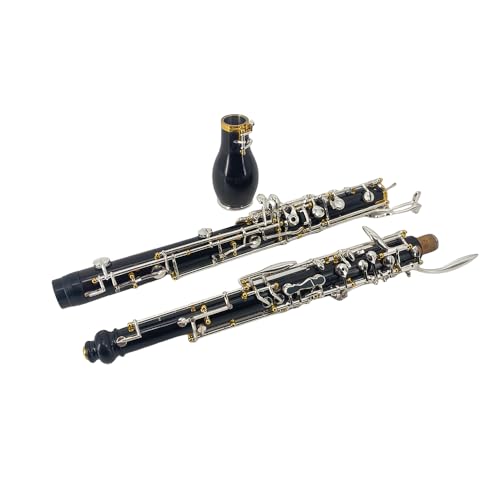 Vetimobato Professional English Horn Alto Oboe F Key Synthetic Wood Body Woodwind Instrument with Top grade Case Reed Gloves Cleaning Cloth Advanced Alto Oboe (Silver-Plated Keys) - Thumbnail 2