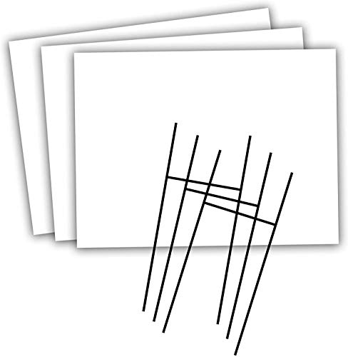 Headline Sign - Blank Yard Sign and H-Frame Ground Stake Sign Holder Set, White, 18 x 24 Inches, 3-Pack Value Pack (5514)