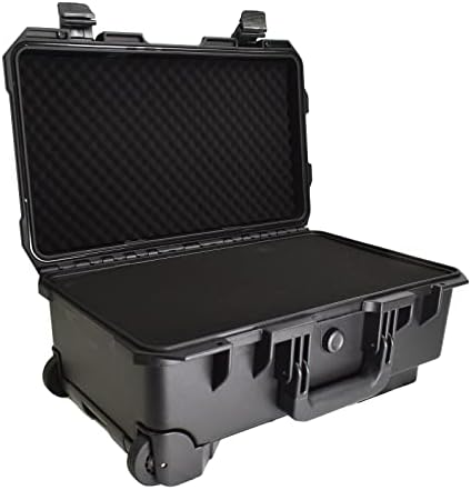Stranthother Hard Case With Foam, Shockproof Camera Cases, Carry On Hard Case Waterproof, Protective Case with Foam All Weather, for Drones, Camera, Telescope, 28 Inch Black