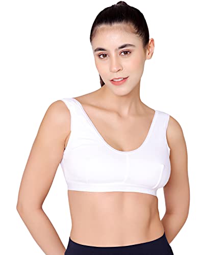 Image of BODYCARE Women's Cotton & Spandex Non-Padded Non-Wired Sports Bra (Pack of 2)