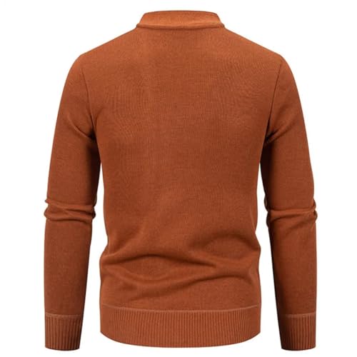 Men's Autumn Winter Slim Fit Knit Solid Color Fleece Knitted Cardigan Warm Casual V-Neck Sweater Outerwear3