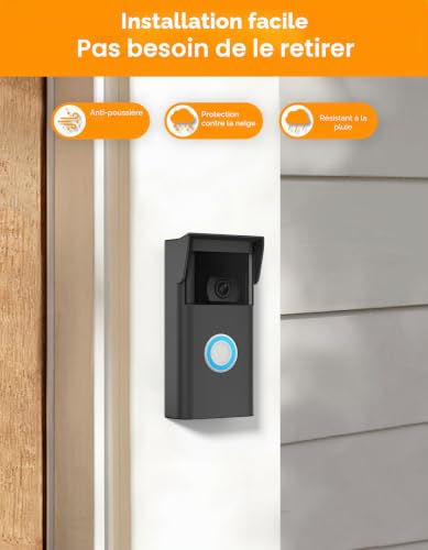 Baaletc Coque de Protection en Silicone pour Sonnette de Porte Ring Video Doorbell 2nd,Coques en Silicone pour Ring Video Doorbell (2nd Generation), Anti-poussière, résistante à l'eau et aux UV – vue 4