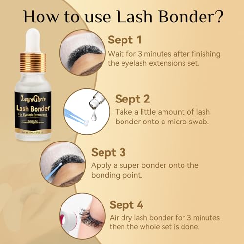 Lvyraglorie LASH BONDER001 Bonder For Eyelash Extensions, 15Ml Professional Super Bonder For Lash Extensions, Waterproof Lash Sealant Speed Up Glue Drying Time Reducing Glue Fumes And Extending Retention Time thumb #5