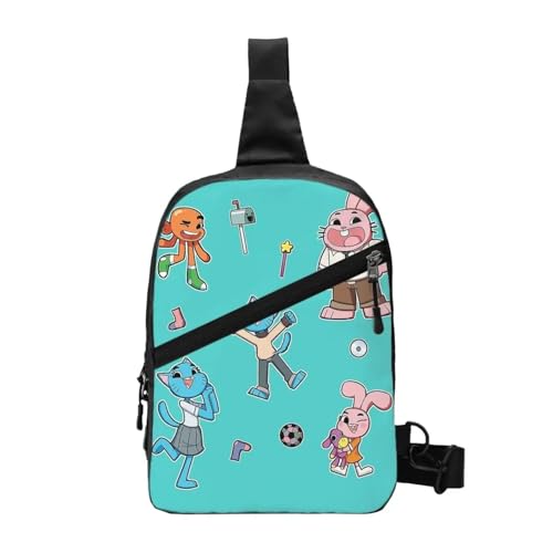 Nicole Gumball Watterson - Mochila cruzada para hombre, para viajes, senderismo, mochila de hombro