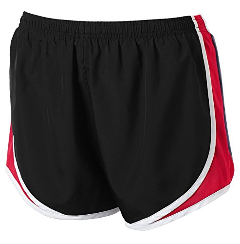 Clothe Co. Women's Moisture Wicking Athleic Dry Fit Running Shorts Maroon White Black L