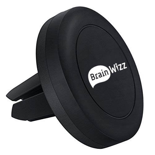 Support téléphone voiture Brainwizz® Vent Magnet - Support Voiture Magnétique, Aimanté Universel - Fixation sur la grille aération ou Ventilation - Support Auto portable compatible avec iPhone, Samsung Galaxy, LG, Huawei, wiko et les autres smartphones, GPS - Noir