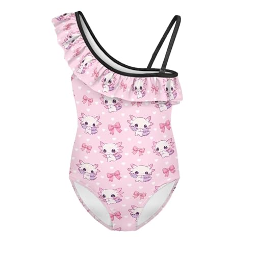 Image of Girls Swimsuit One Piece Ruffle Swimsuit Non-Slip Straps UPF 50+ for Girls Size 3-14 Years