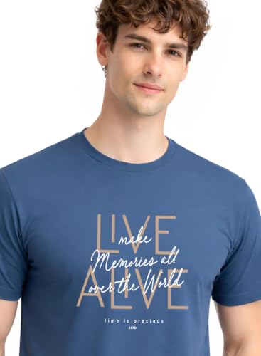 Image of ADRO Printed Tshirt for Men | Cotton Printed T-Shirt | Regular Fit Casual Mens T-Shirts | Premium Summer Tshirts