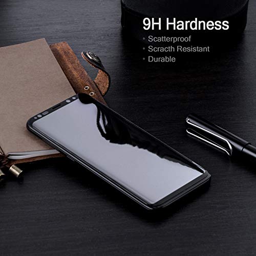 Image of Screen Protector for Samsung Galaxy Note 8 | Note 9 (Black) Tempered Glass Edge-to-Edge Full Glue Curved Screen Guard With Installation Kit.