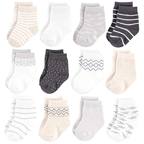 Touched by Nature Baby Organic Cotton Socks, Modern Neutral, 6-12 Months
