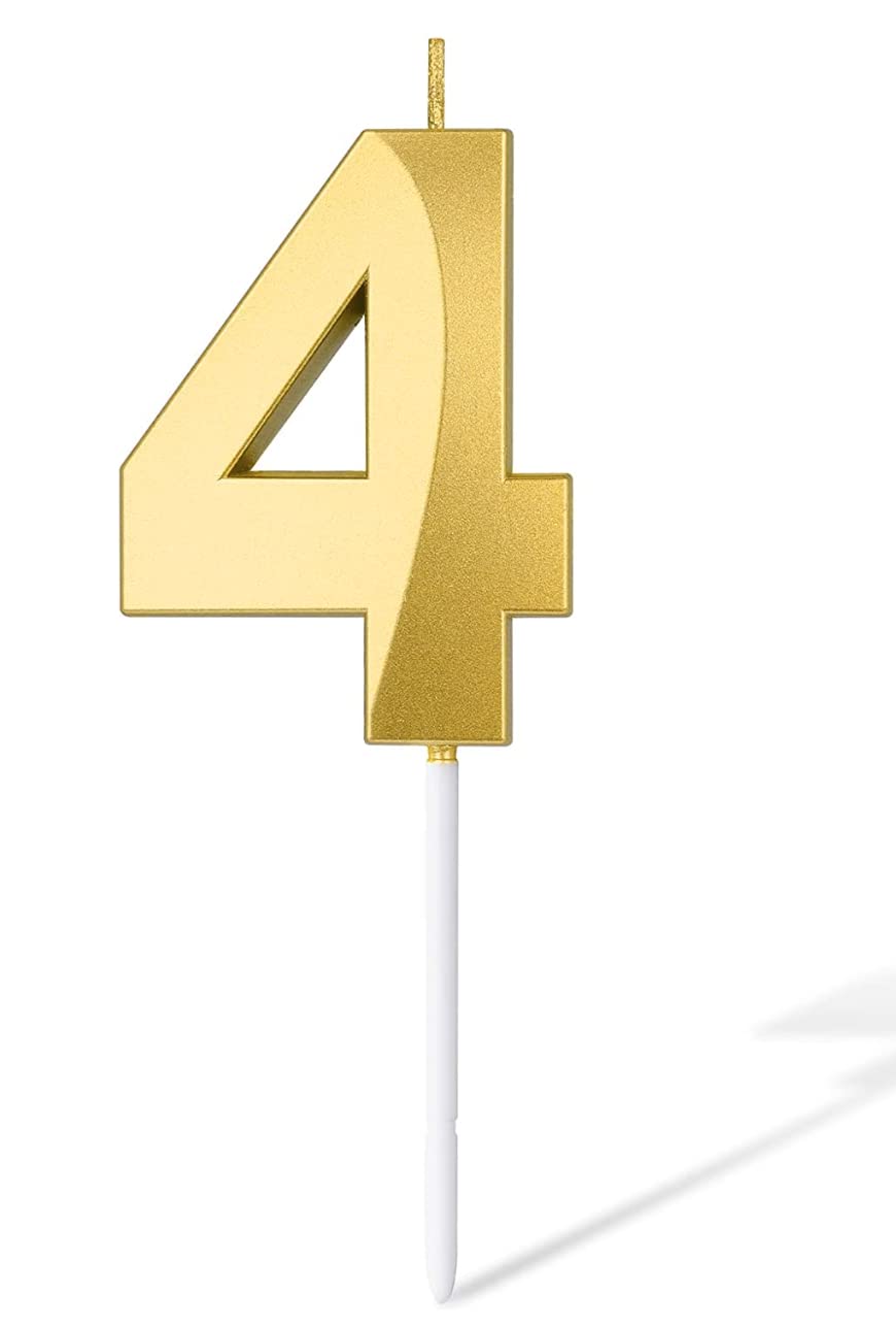 Gold Number 21 Birthday Candle Set - Elegant Cake Decoration -26