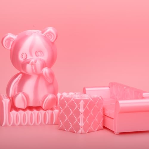 Image of 3DHoJor Silk PLA Filament 1.75mm, PLA Filament 1.75mm Silk Shiny 3D Printer Filament, 1kg Cardboard Spool (2.2lbs), Dimensional Accuracy + /- 0.03 mm, Fit Most FDM Printer（Pink）