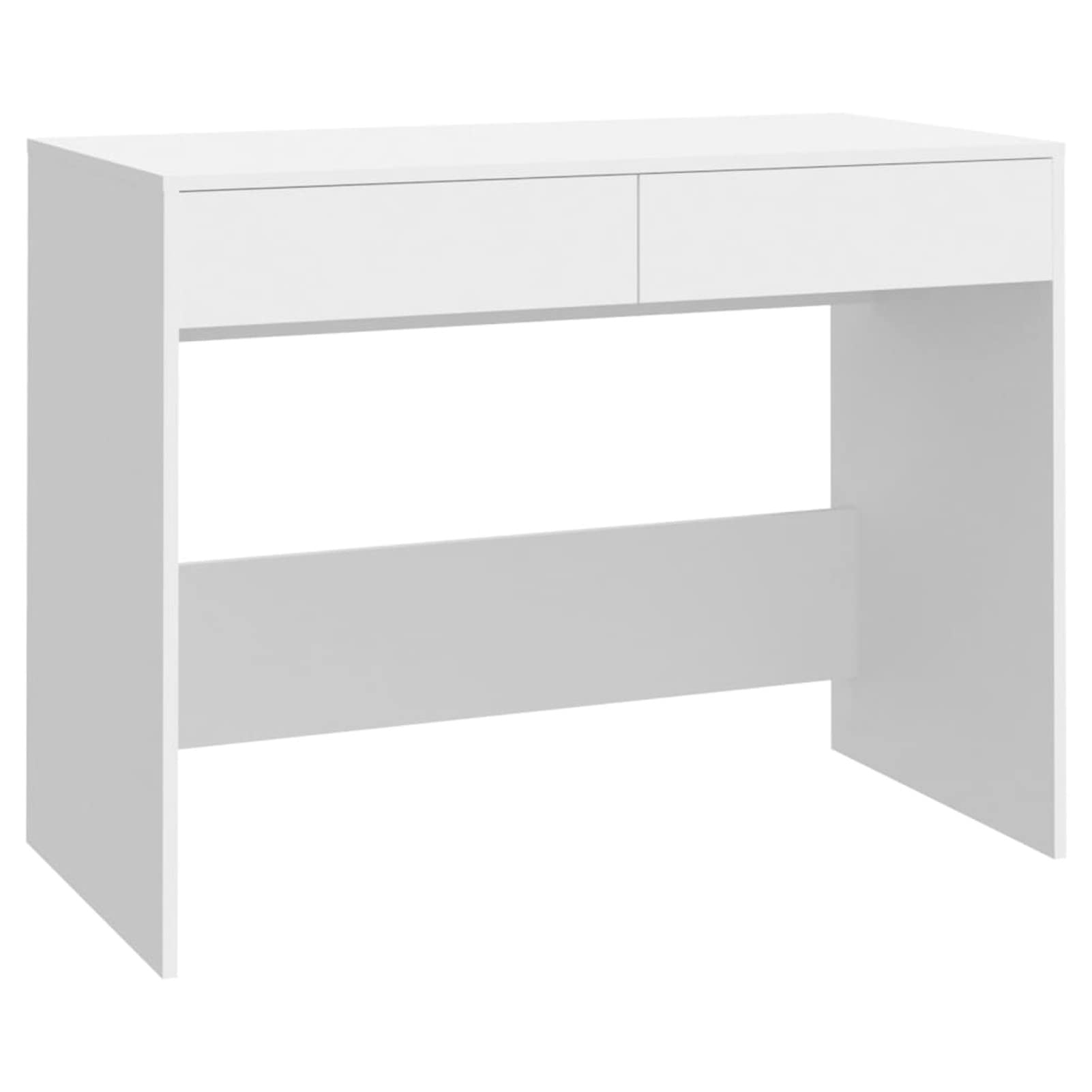 Homgoday Białe biurko 101 x 50 x 76,5 cm z płyty wiórowej, meble biurkowe, biurko, biurko komputerowe, biurko zajmujące mało miejsca, stół biurkowy, biurko do gier, do pokoju dziecięcego