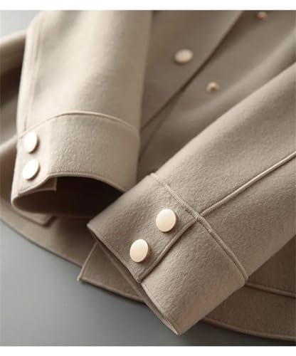 YTR6TW Women Coat Fall Women Korean Casual Loose Buttons Solid Jacket Lady Lapel Simple Luxury Short Coat3