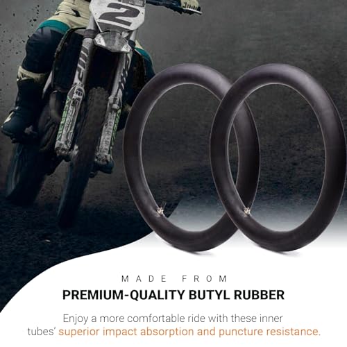 Image of (2-Pack) 2.50 /2.75-17 inch(70 /100-17) Motorcycle Inner Tubes - Compatible with Honda, Coolster, TaoTao, 110cc, 125cc, and 140cc, Dirt Bikes, Moped, and Scooters and More