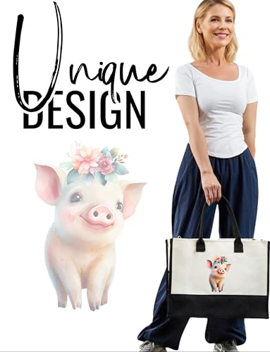 Bolso tote de lona para mujer con cierre y correa miniatura 2