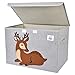 CLCROBD Foldable Large Kids Toy Chest with Flip-Top Lid, Collapsible Fabric Animal Toy Storage Organizer/Bin/Box/Basket/Trunk for Toddler, Children and Baby Nursery (Deer)