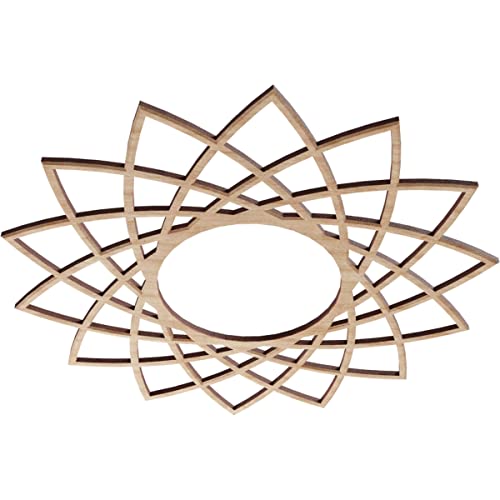 Image of Ekena Millwork 16 inchOD x 6 1 /8 inchID x 3 /8 inchT Eleanor Wood Fretwork Pierced Ceiling Medallion, Alder