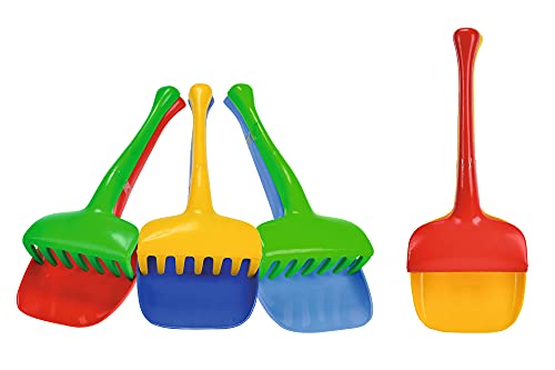 Simba 107101141 – Pelle et râteau – 4 Compartiments Assortis – Un Seul Ensemble est fourni, Pelle 31 cm, râteau 25 cm, bac à Sable, Jouets à Sable