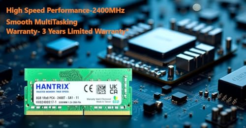 Image of 8GB DDR4 2400MHz Laptop RAM | PC4-19200 PC4-2400 | 260-Pin SODIMM 1.2V CL17 | High-Speed Memory Upgrade | 3-Year Warranty