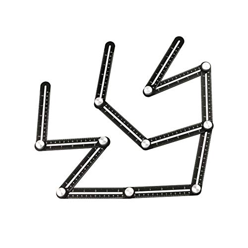 12 Side Multi Angle Measuring Ruler,12 Fold Aluminum Alloy Angle Measuring Ruler Ceramic Tile Hole Punch Locator Angle Finder Tool
