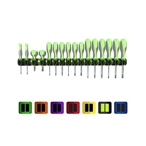 Olsa Tools Magnetic Screwdriver And Tool Organizer | Professional Quality Magnetic Tool Holder | Fits Up To 16 Screwdrivers | Green #TOP7