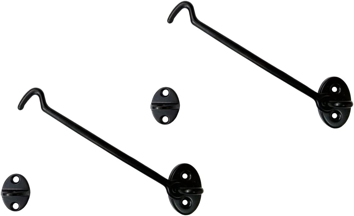 QCAA Heavier Duty Brass Door Hook Latch & Eye, 4", Antique Copper, Made in Taiwan, 1 Pack